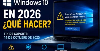 Windows 10 en 2026 tras el fin de soporte con aviso de seguridad y opciones para actualizar