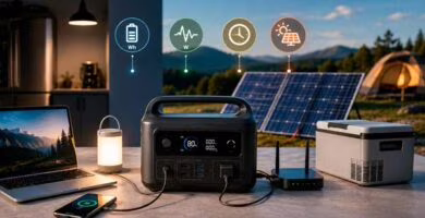 Alt: Cómo elegir una estación de energía portátil según capacidad potencia y carga solar
