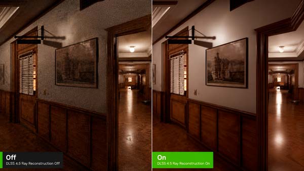 Comparativa de calidad de imagen con DLSS 4.5 Ray Reconstruction en un juego con ray tracing