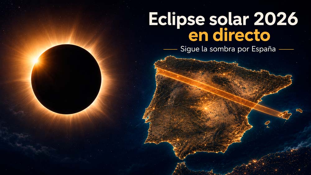 Eclipse solar 2026 en directo con mapa de España y recorrido de la sombra hasta Mallorca