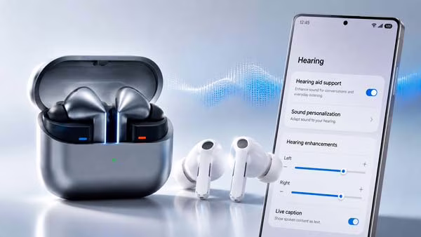 Samsung Galaxy Buds3 Pro y Buds4 Pro con función Hearing Aid para pérdida auditiva