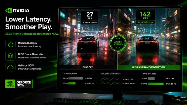 NVIDIA mejora la latencia de DLSS Frame Generation en GeForce NOW
