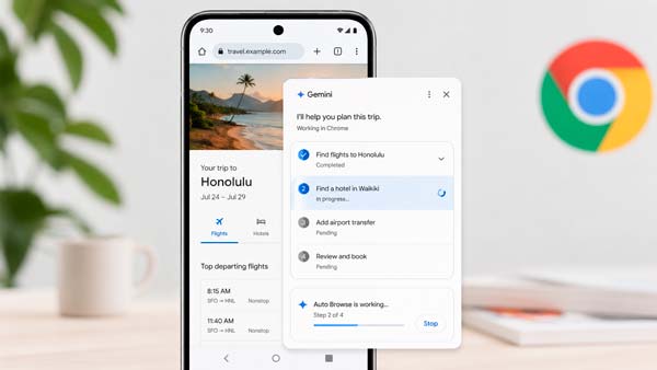 Auto Browse permite a Gemini realizar tareas de varios pasos en Chrome para Android