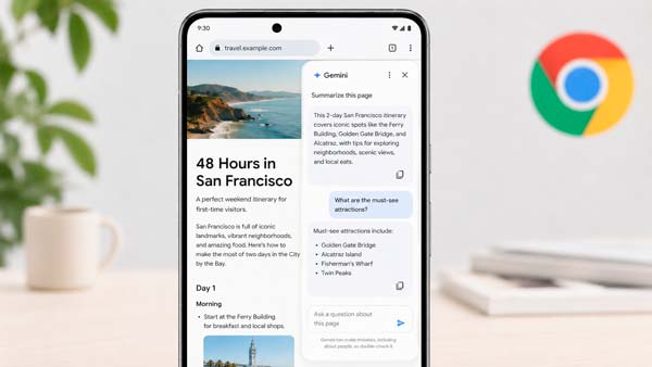 Gemini en Chrome para Android responde preguntas y resume el contenido de páginas web