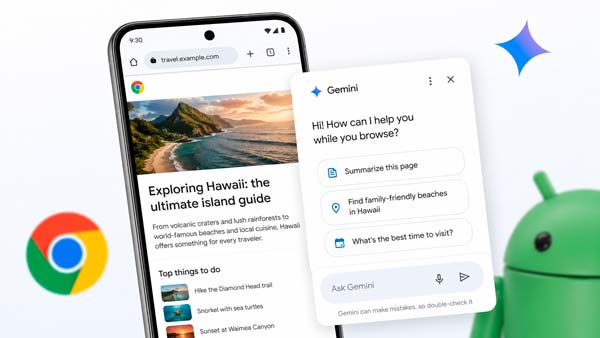Gemini en Chrome para Android puede ayudar al usuario mientras navega por páginas web