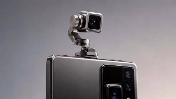 Cámara motorizada del HONOR Robot Phone desplegada sobre un gimbal mecánico 4DoF