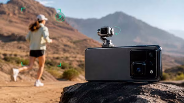 HONOR Robot Phone usando inteligencia artificial para seguir sujetos durante la grabación de vídeo