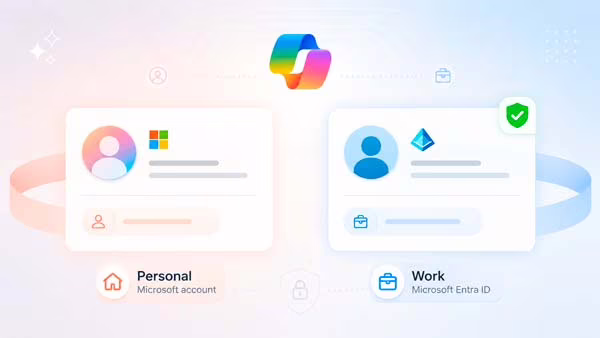 Microsoft Copilot identifica las cuentas de trabajo con un escudo verde y nuevas señales visuales