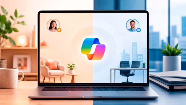Microsoft Copilot diferencia visualmente las cuentas personales y las cuentas de trabajo