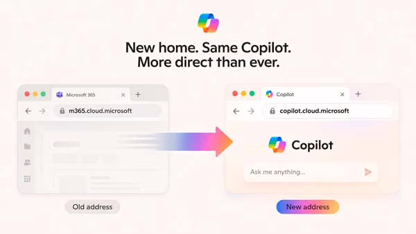 Microsoft Copilot traslada su experiencia web de m365.cloud.microsoft a copilot.cloud.microsoft