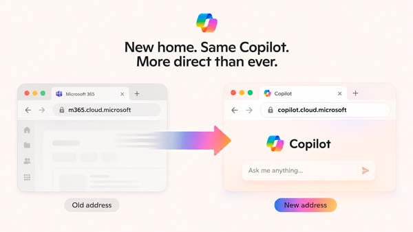 Microsoft Copilot traslada su experiencia web de m365.cloud.microsoft a copilot.cloud.microsoft