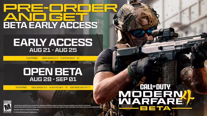 Acceso anticipado a la beta de Call of Duty Modern Warfare 4 desde PC y consolas el 21 de agosto