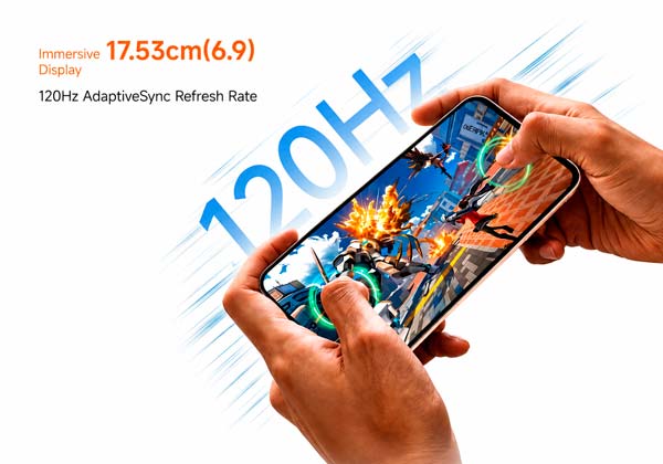 Pantalla de 6,9 pulgadas con AdaptiveSync de hasta 120 Hz del REDMI 17 5G