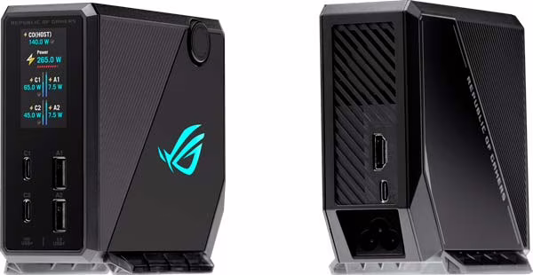 Puertos USB-C y HDMI 2.1 del ASUS ROG Flux Charger Dock