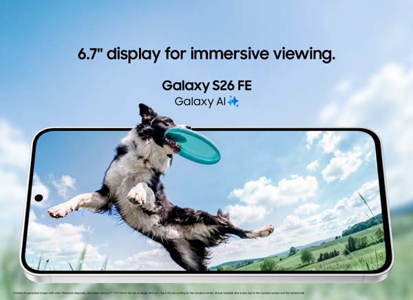 Pantalla Dynamic AMOLED 2X de 6,7 pulgadas del Samsung Galaxy S26 FE