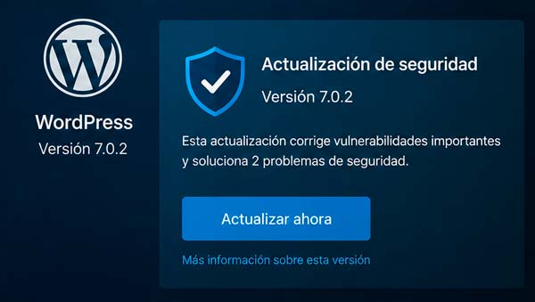 Actualización de seguridad de WordPress para corregir vulnerabilidades críticas