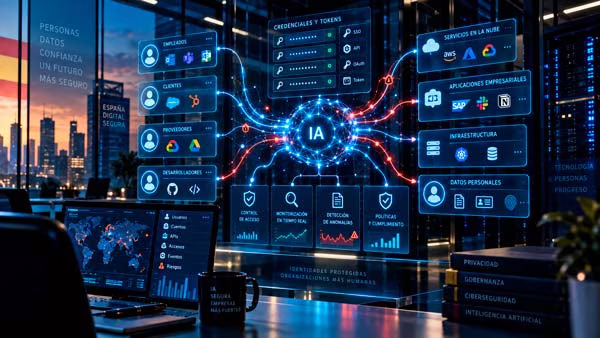 Sistema de credenciales digitales y protección de datos frente a un agente de inteligencia artificial