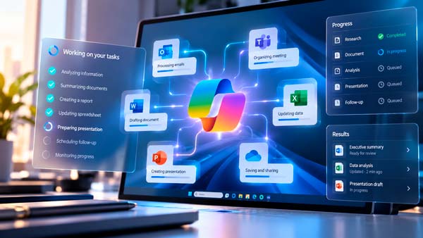 Autopilot en Microsoft Copilot ejecutando tareas y procesos de trabajo de forma autónoma