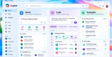 Interfaz oficial del nuevo Microsoft Copilot con Home, Code y Autopilot