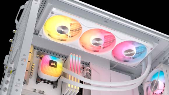 CORSAIR NAUTILUS II RS ARGB blanco con radiador de 360 mm y ventiladores RGB