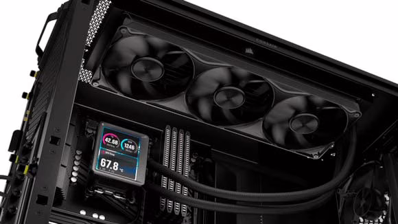 CORSAIR NAUTILUS II RS LCD negro instalado con radiador de 360 mm