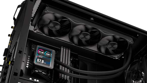CORSAIR NAUTILUS II RS LCD negro instalado con radiador de 360 mm