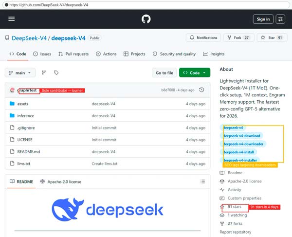 Repositorio falso de DeepSeek y supuesto plugin de IA para Windows utilizados para distribuir Vidar Stealer