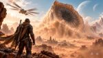 Dune Awakening en PlayStation 5 y Xbox con Arrakis y un gusano de arena