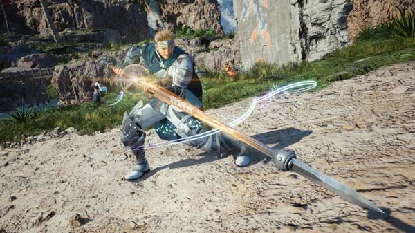 Cid utilizando uno de los nuevos uniformes FITS de Final Fantasy VII Revelation