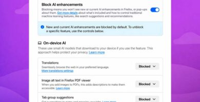 Panel de controles de IA de Firefox con el interruptor para bloquear las funciones de inteligencia artificial