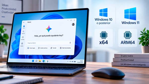 Gemini para Windows compatible con Windows 10 y 11 en equipos x64 y ARM64