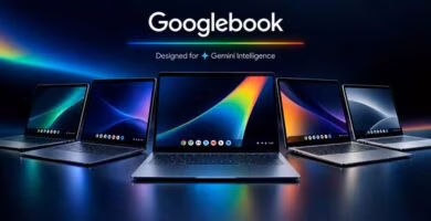 Los cinco primeros portátiles Googlebook juntos en una imagen oficial de Google