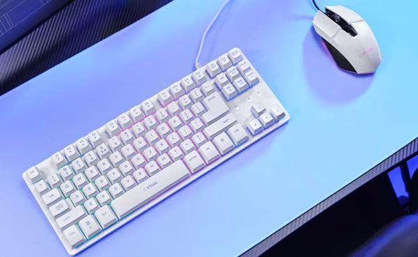 GXTrust GXT 833PS Thado, teclado TKL blanco para PlayStation 5