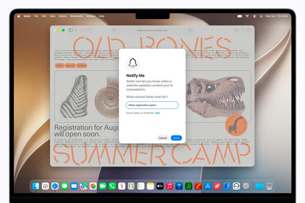Función Notify Me de Safari en iOS 27 para avisar de cambios en páginas web