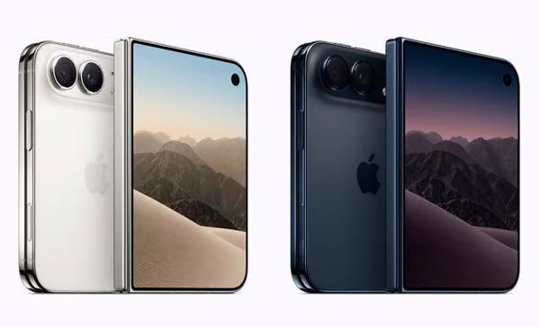 iPhone Duo abierto y cerrado, el primer iPhone plegable de Apple