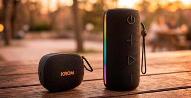 Krom Groovy y Jammin juntos al aire libre, los nuevos altavoces portátiles Bluetooth 6.0 de Krom