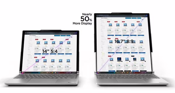 Lenovo ThinkBook Plus Gen 6 Rollable con pantalla que se expande verticalmente de 14 a 16,7 pulgadas