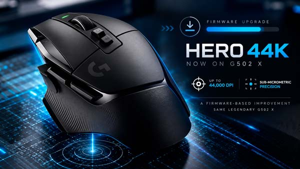Logitech G502 X actualizado con sensor HERO 44K y resolución máxima de 44.000 DPI