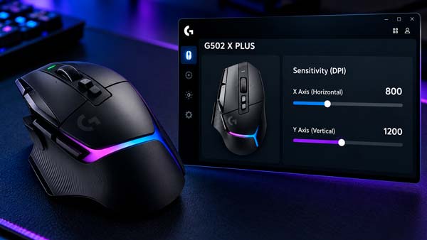 Ajuste de sensibilidad independiente de los ejes X e Y para Logitech G502 X mediante G HUB