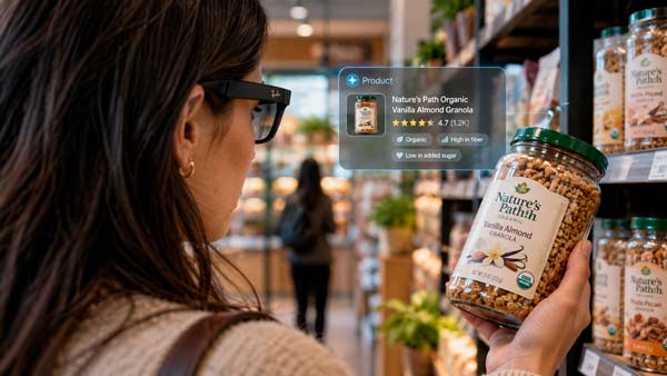 Gafas con IA de Meta utilizando la cámara para aportar contexto visual al agente Muse sobre objetos del entorno
