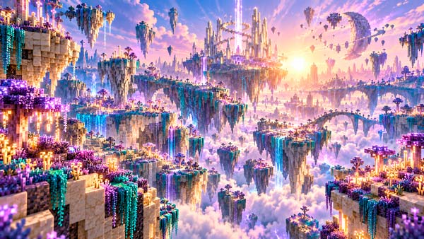 Escenario oficial de The Sift, la nueva dimensión que llegará a Minecraft Java y Bedrock en 2027