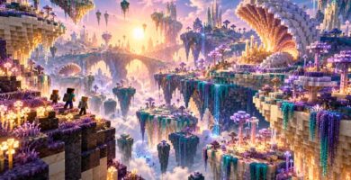 Captura oficial de The Sift, la primera dimensión nueva de Minecraft en más de 14 años