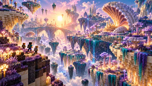 Captura oficial de The Sift, la primera dimensión nueva de Minecraft en más de 14 años