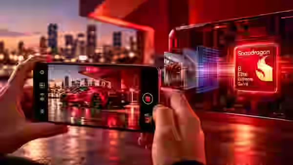 Smartphone con Snapdragon 8 Elite Extreme Gen 6 grabando vídeo 8K a 60 FPS