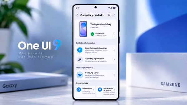 Menú Garantía y cuidado de One UI 9 integrado en los Ajustes de Samsung Galaxy