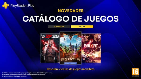 Catálogo de PS Plus Extra y Premium de septiembre de 2026 con WWE 2K26, RuneScape Dragonwilds y Ball x Pit