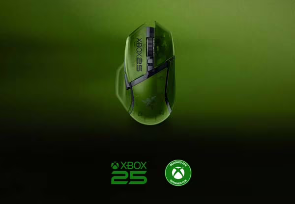 Razer Basilisk V3 Pro 35K Xbox 25th Anniversary Edition en acabado verde translúcido