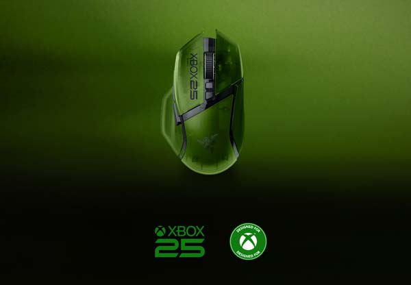 Razer Basilisk V3 Pro 35K Xbox 25th Anniversary Edition en acabado verde translúcido