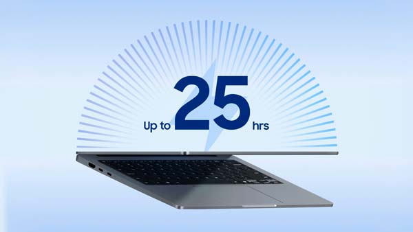 Samsung Galaxy Book6 con autonomía anunciada de hasta 25 horas de reproducción de vídeo