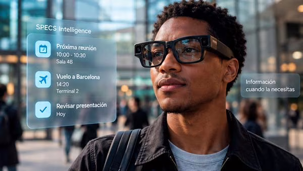 SPECS Intelligence mostrando información contextual y anticipatoria en las gafas Snap SPECS